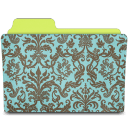 Folder damask turquoise icon