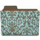 Folder-damask-turquoisey icon