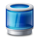 Recycle bin blue icon