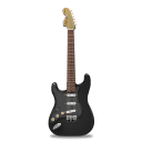 Guitar stratocaster black icon