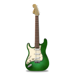 Guitar stratocaster green icon