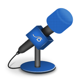 Microphone foam brightblue icon