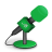 Microphone foam green icon