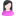 User female white pink black icon
