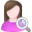 User-female-search icon