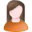 User female white orange icon