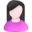 User-female-white-pink-black icon
