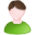 User-male-white-green icon