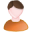 User-male-white-orange icon