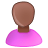 User female black pink bald icon