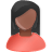 User-female-black-red icon