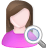 User female search icon