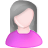 User female white pink grey icon