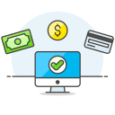 Monitor cash credit card icon