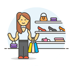 Shopping shoes woman icon
