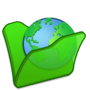 Folder green internet icon