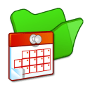 Folder green scheduled tasks icon