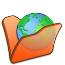 Folder orange internet icon