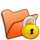 Folder orange locked icon