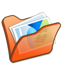 Folder-orange-mypictures icon