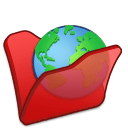 Folder red internet icon