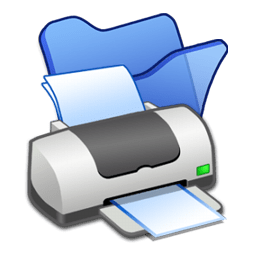 Folder blue printer icon