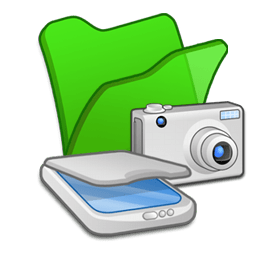 Folder green scanners cameras icon