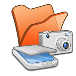 Folder orange scanners cameras icon