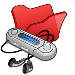 Folder red mymusic icon
