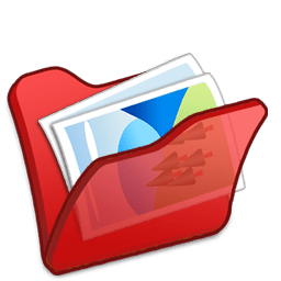 Folder red mypictures icon