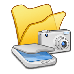 Folder yellow scanners cameras icon