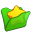 Folder green favourite icon