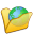 Folder yellow internet icon