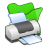 Folder-green-printer icon