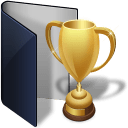 Folder blue award icon