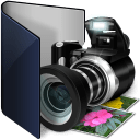 Folder blue pictures icon