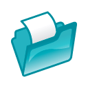 Folder cyan open icon