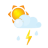 Sun-littlecloud-flash-rain icon