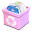 Trash pink full icon