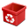 Trash red empty icon