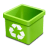 Trash green empty icon