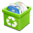 Trash green full icon
