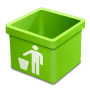 Green trash empty icon