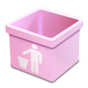 Pink trash empty icon