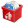 Red trash full icon