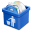 Blue trash full icon