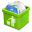 Green trash full icon