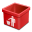 Red trash empty icon