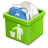 Green-trash-full icon