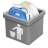 Grey trash full icon